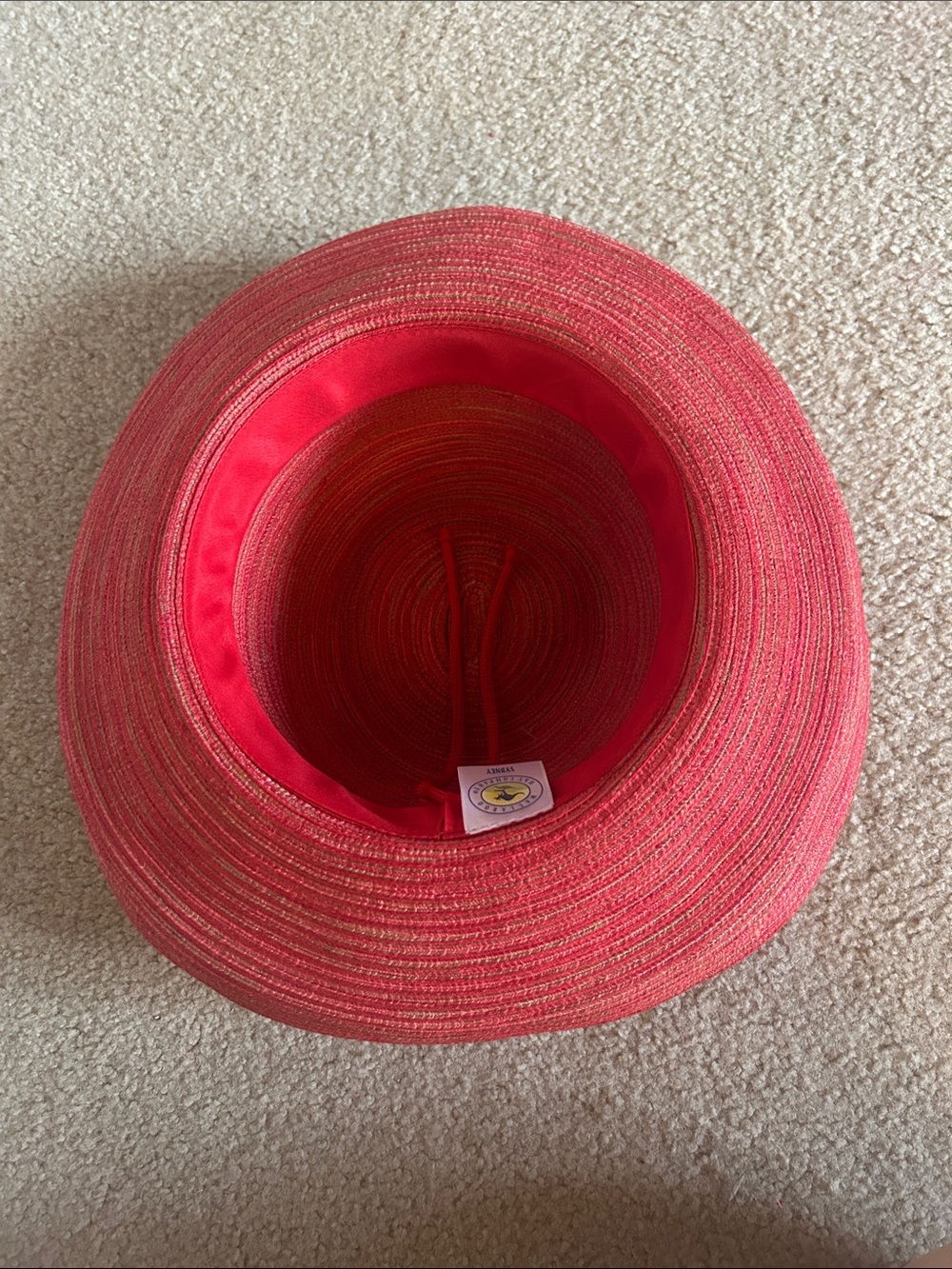 Wallaroo Salmon/Tan Woven Sun Hat - Picture 5 of 7